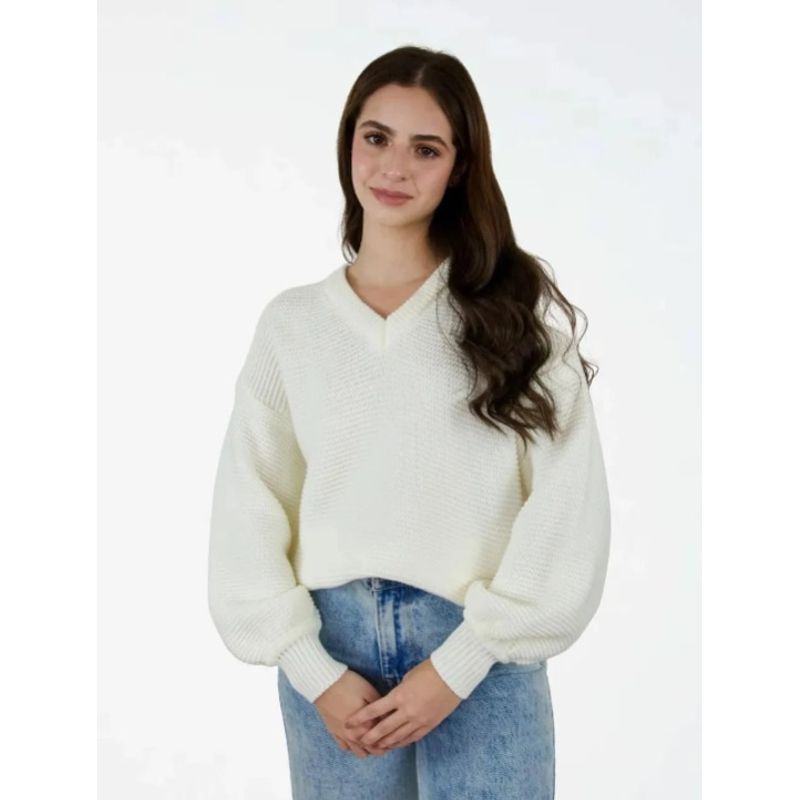 MOLGOA - Suéter para Mujer Cuello V - The Twist