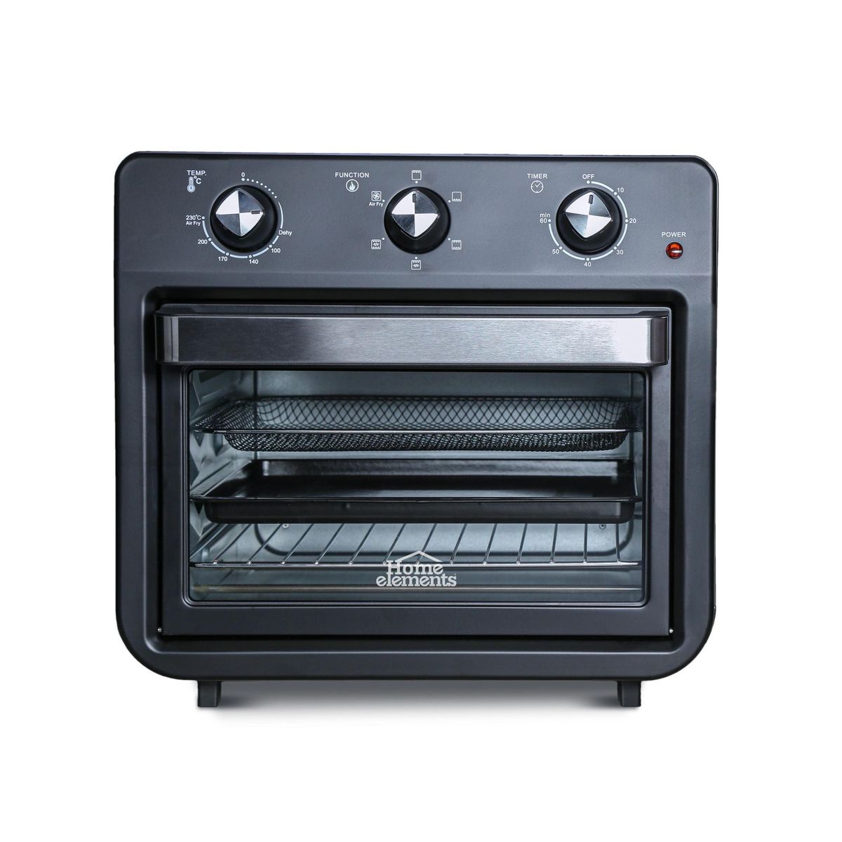 HOME ELEMENTS - MULTI HORNO PRO 7 FUNCIONES EN 1 24L NEGRO 1800W HEMHF24N