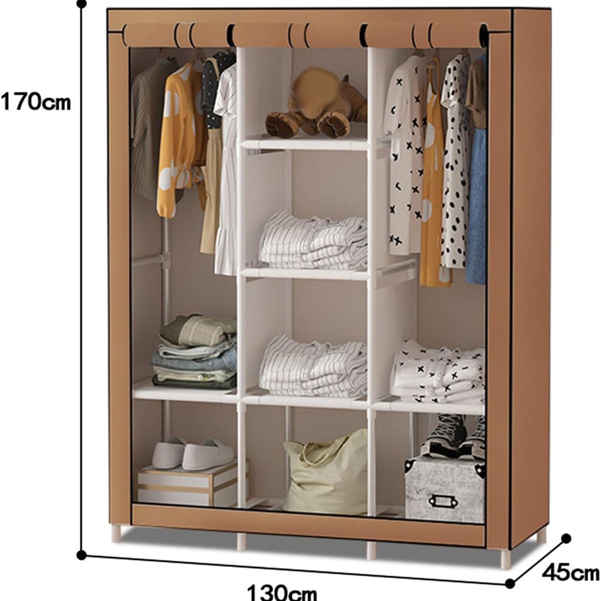 GENERICO - Closet Tela Portátil con Estantes Almacenamiento Ordenado para Ropa Hogar
