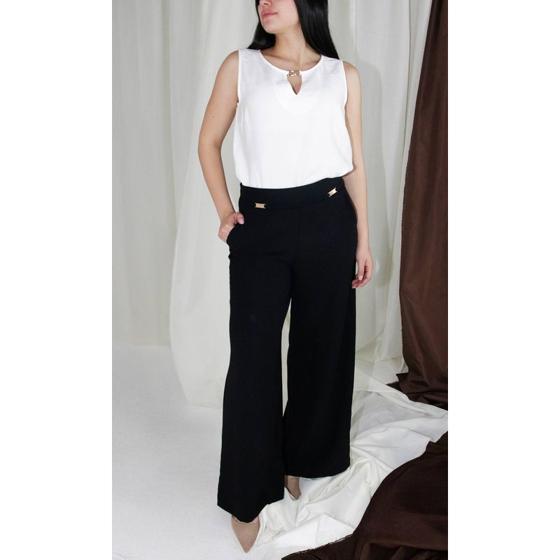 L Y H - Pantalón Para Mujer Negro Marca L&H