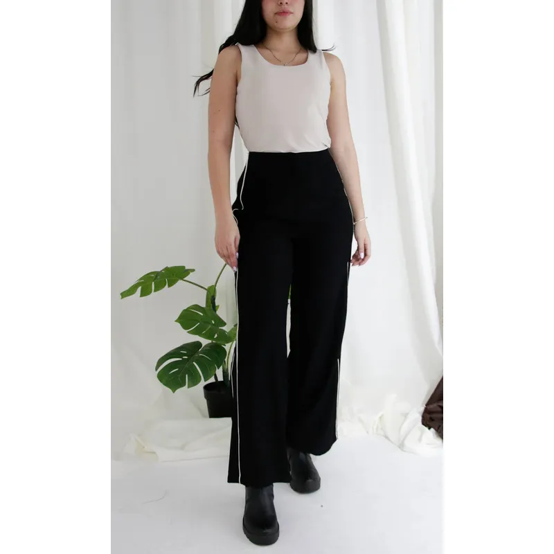 L Y H - Pantalón Para Mujer Negro Marca L&H