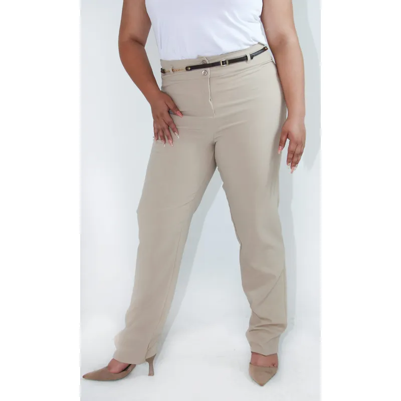 L Y H - Pantalon Para Mujer Beige Marca L&H