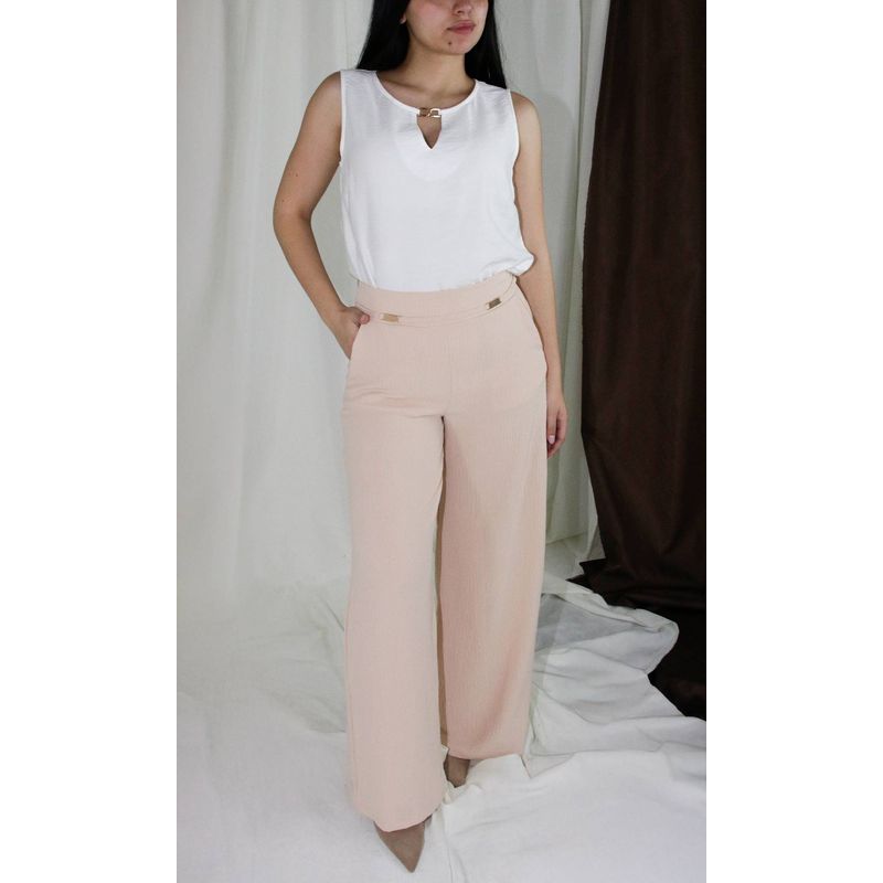 L Y H - Pantalón Para Mujer Beige Marca L&H