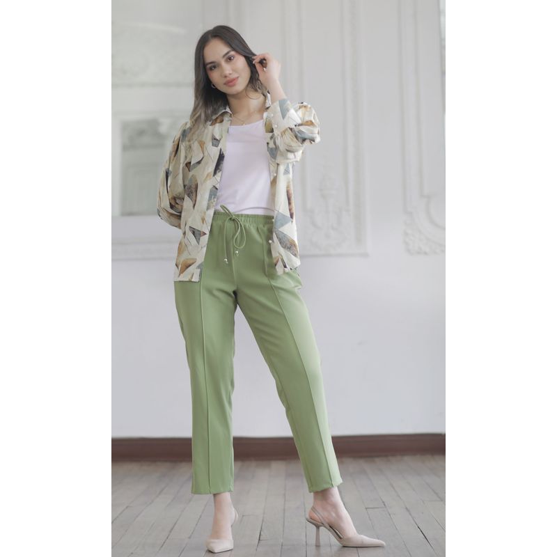 L Y H - Pantalón Para Mujer Verde Marca L&H
