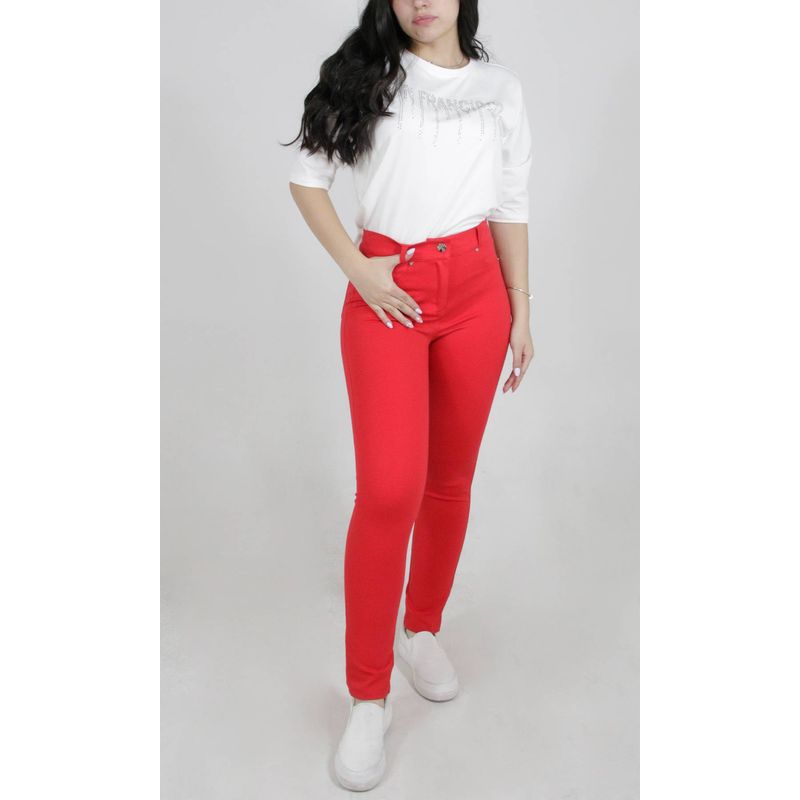 L Y H - Pantalon Para Mujer Rojo Marca L&H