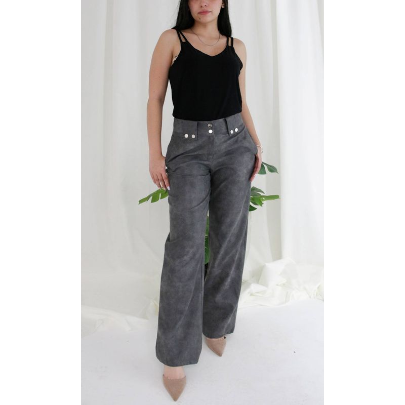 L Y H - Pantalón Para Mujer Gris Oscuro Marca L&H