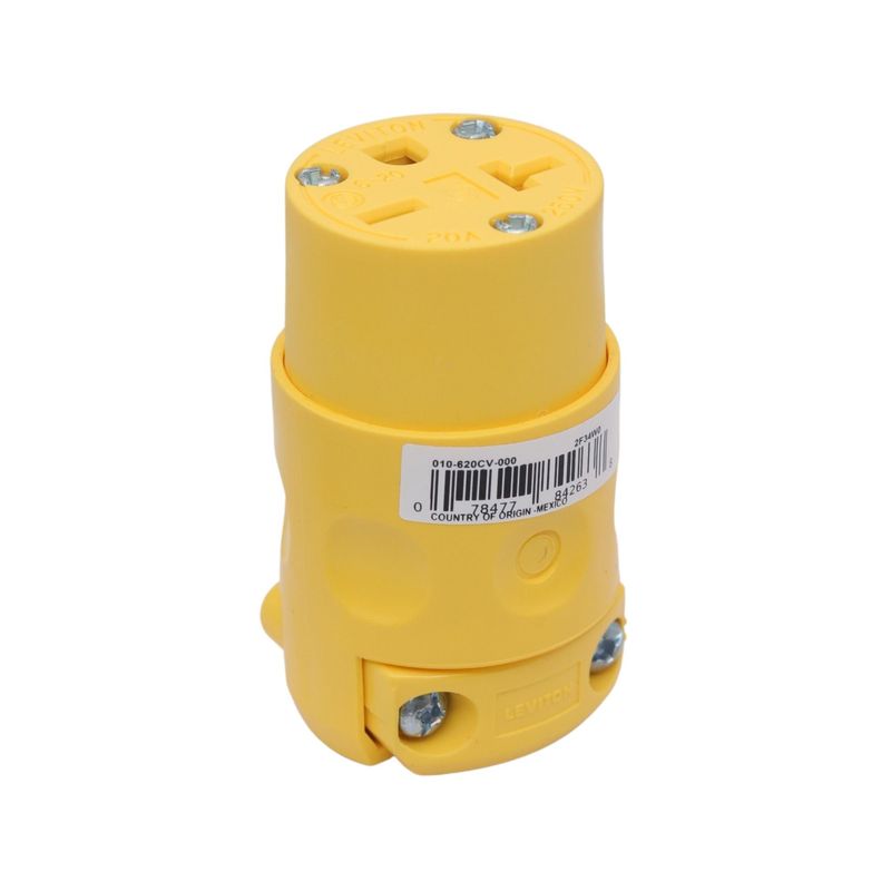 LEVITON - TOMA AÉREA LEVITON 620CV 20A 250V 2P3H NEMA 6-20R AMARILLA
