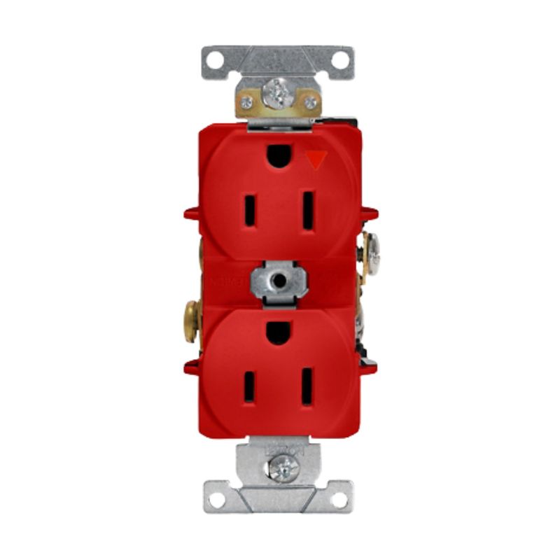 LEVITON - TOMACORRIENTE TIERRA AISLADA LEVITON 5262-IG 15A 125V ROJO