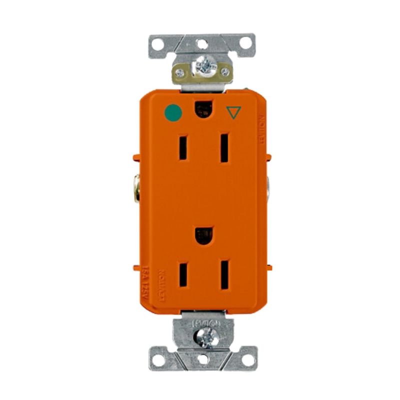 LEVITON - TOMACORRIENTE HOSPITAL T.A LEVITON D8200-0I 15A 125V NARANJA