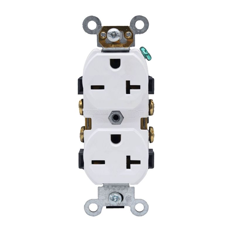 LEVITON - TOMA DOBLE 20A 250V LEVITON 5822-W 2P3H NEMA 6-20R BLANCO