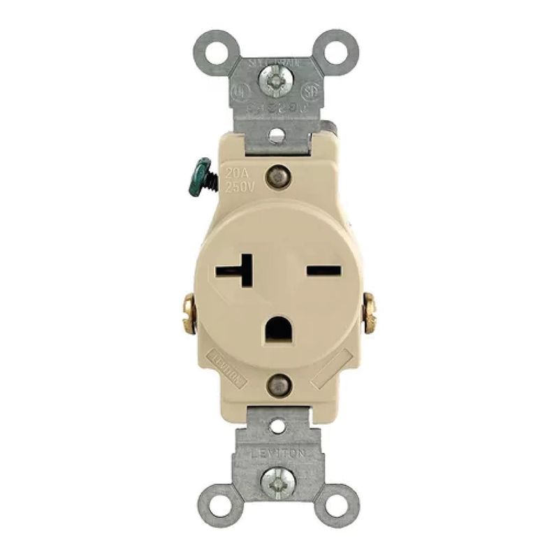 LEVITON - Tomacorriente Sencillo Leviton 5821-I 20A 250V 6-20R Beige