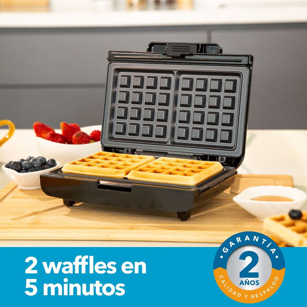 HOME ELEMENTS - WAFFLERA  2 PUESTOS CUADRADA HEWM155N