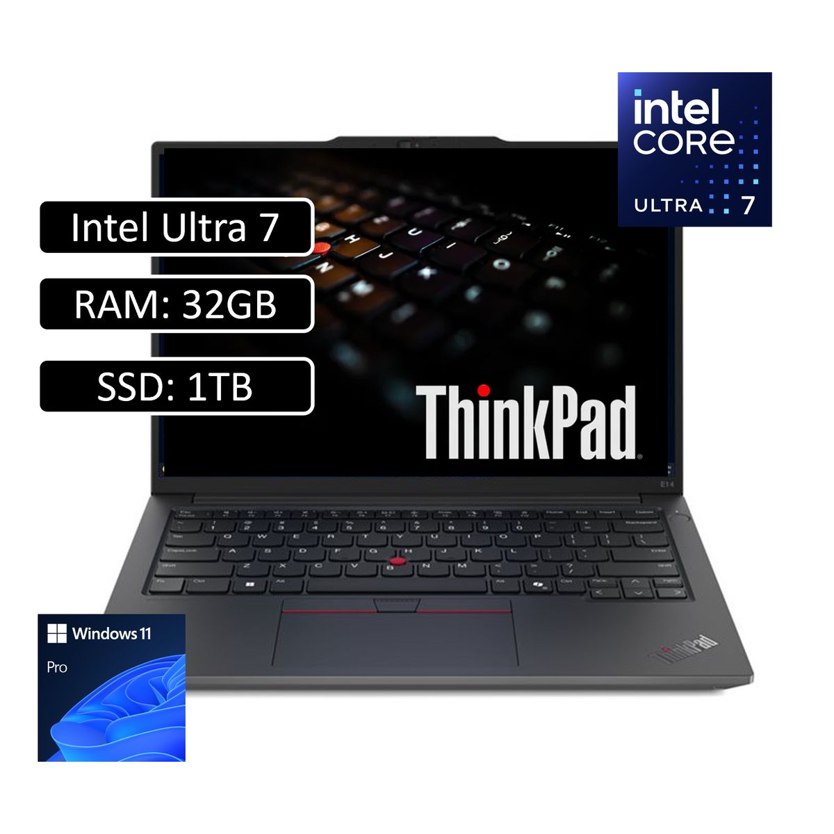 Lenovo - PORTATIL LENOVO ThinkPad E14 Gen 6 Intel Core Ultra 7 155H /SSD 1TB/ RAM 32GB/ Pantalla 14