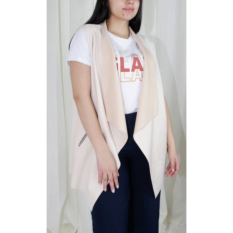 L Y H - Chaleco Para Mujer Beige Marca L&H