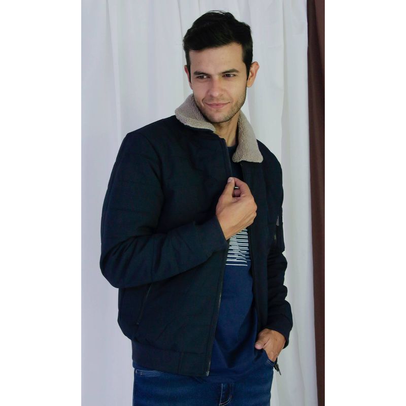 L Y H - Chaqueta Para Hombre Azul Marca L&H