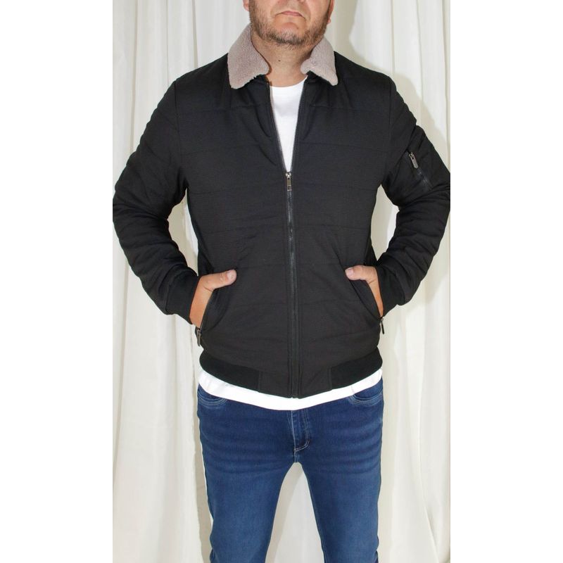 L Y H - Chaqueta Para Hombre Negro Marca L&H