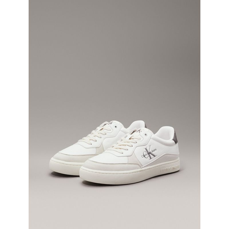 CALVIN KLEIN - Tenis blanco de cuero Calvin Klein