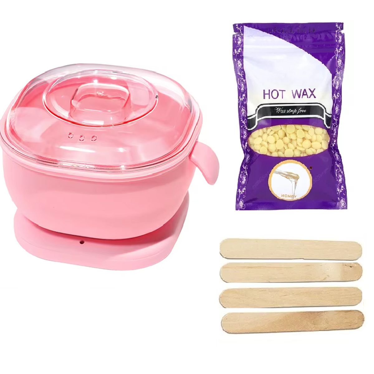 GENERICO - Olla Calentadora Para Cera Depilatoria Plegable + Cera + Aplicadores.---