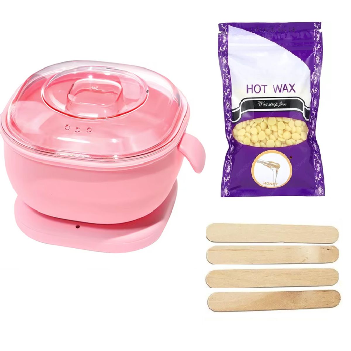 GENERICO - Olla Calentadora Para Cera Depilatoria Plegable + Cera + Aplicadores.---