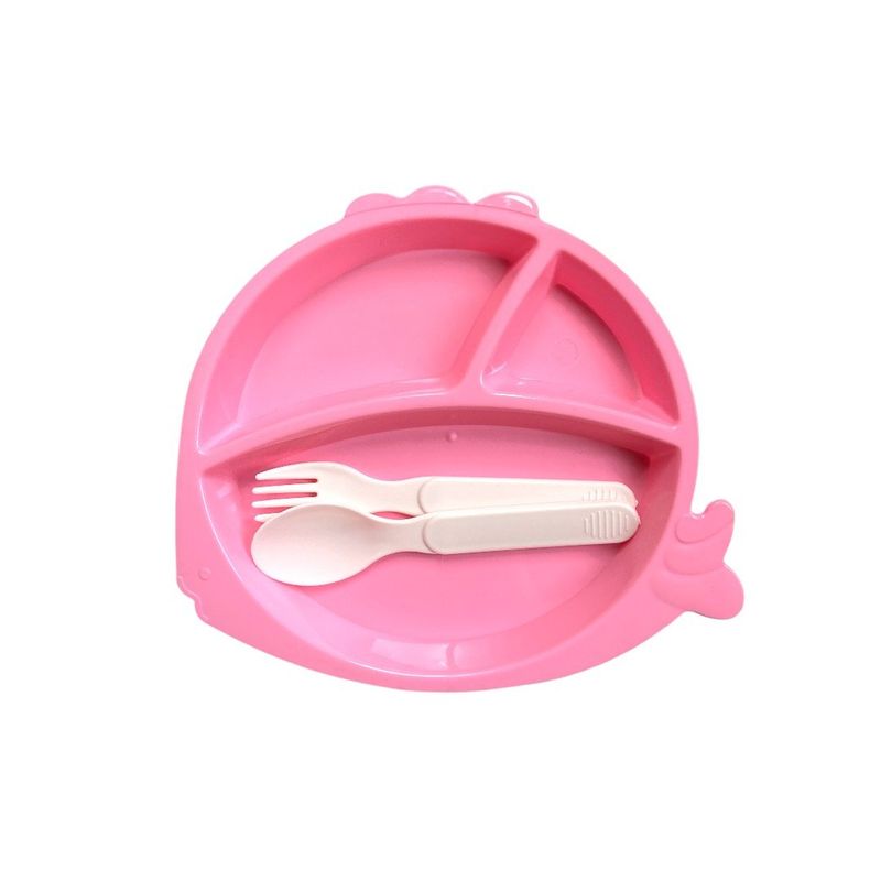 GENERICO - Set Plato Cuchara Tenedor Alimentación Niños Bebés.