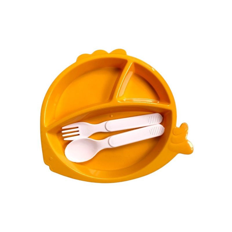 GENERICO - Set Plato Cuchara Tenedor Alimentación Niños Bebés.
