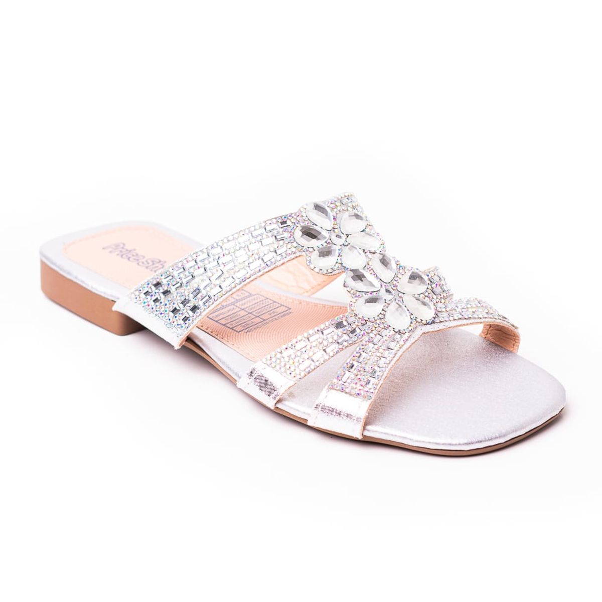 PRICE SHOES - Price Shoes Sandalia Plana para Mujer brillante 272HV30PLATA