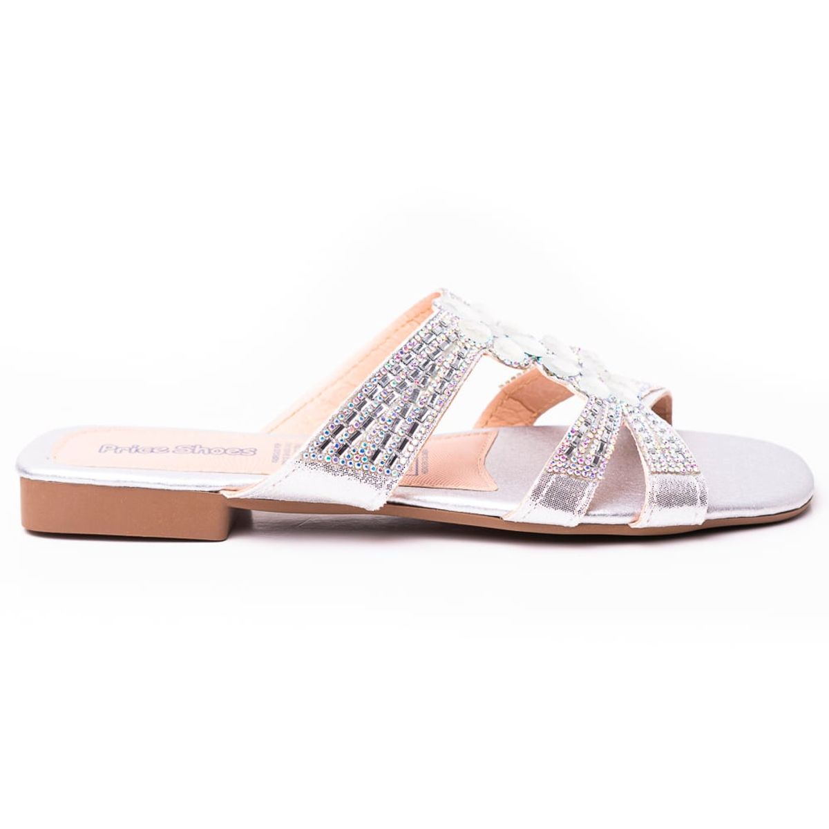 PRICE SHOES - Price Shoes Sandalia Plana para Mujer brillante 272HV30PLATA