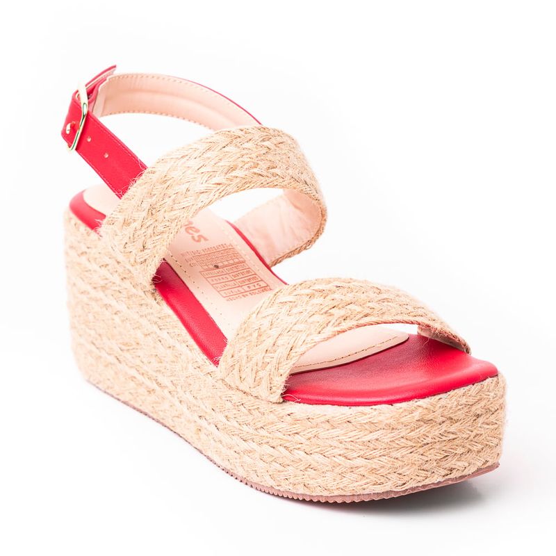 PRICE SHOES - Priceshoes Plataformas en yute Para Mujer 9521179ROJO