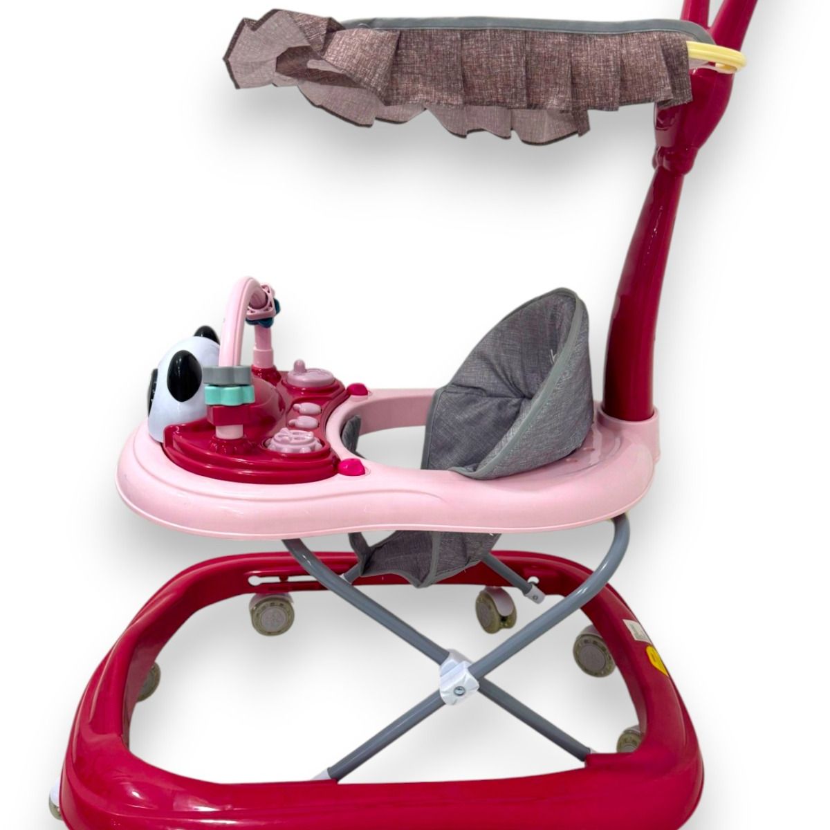 KIDSHOP - Caminador Musical Panda Con Guia Rosado 321b