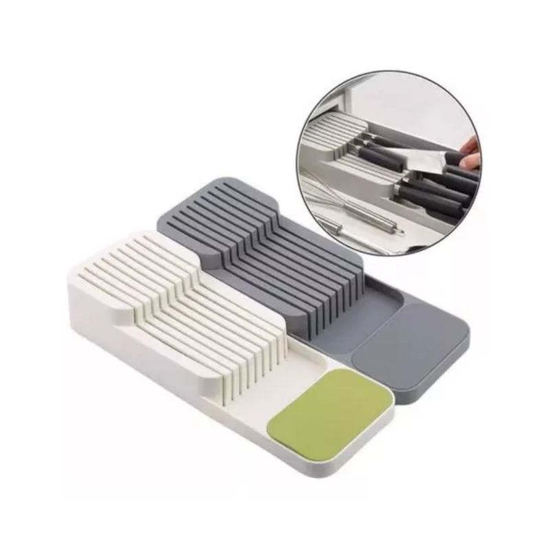 GENERICO - Organizador De Cuchillos Para Cajón Gabinete De Cocina gris