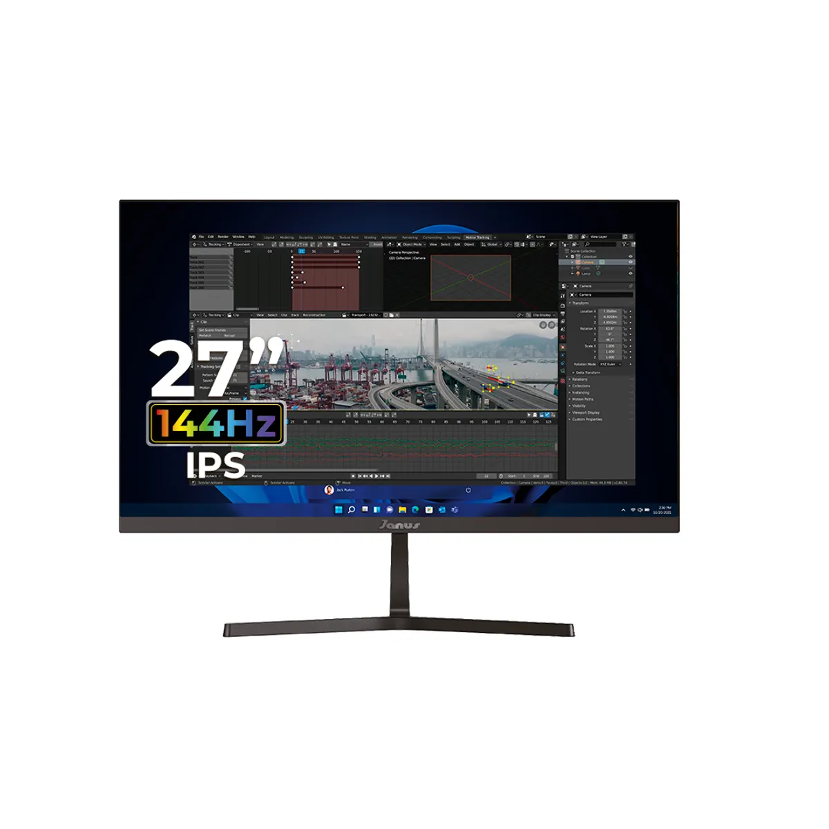 JANUS - Monitor Janus 27 Pulgadas Ips 144Hz Full Hd Con Parlantes Integrados