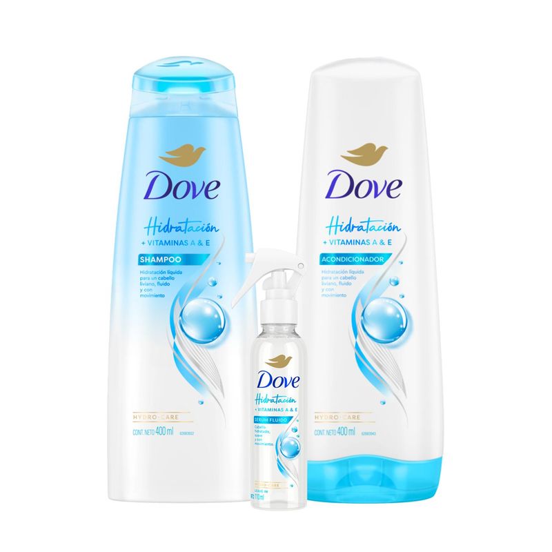 DOVE - Kit 3 piezas de Hidratacion Capilar Dove con Vitaminas A y E