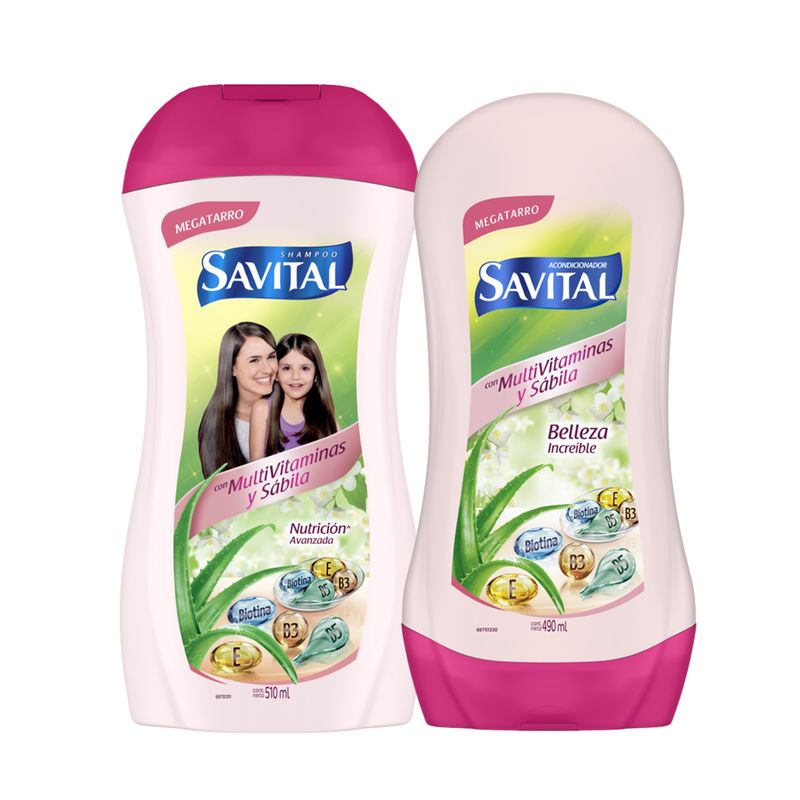 SAVITAL - Oferta Shampoo + Acondicionador Savital con Multivitaminas
