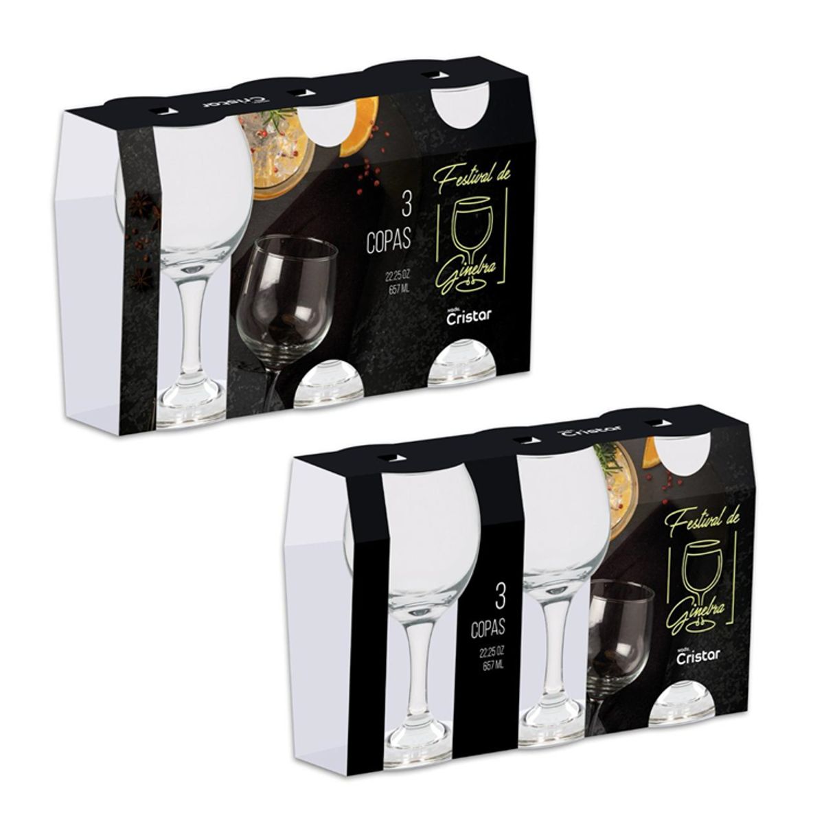 CRISTAR - Set X3 Unidades Copas Ginebra Cristar 5472CL3PDQ