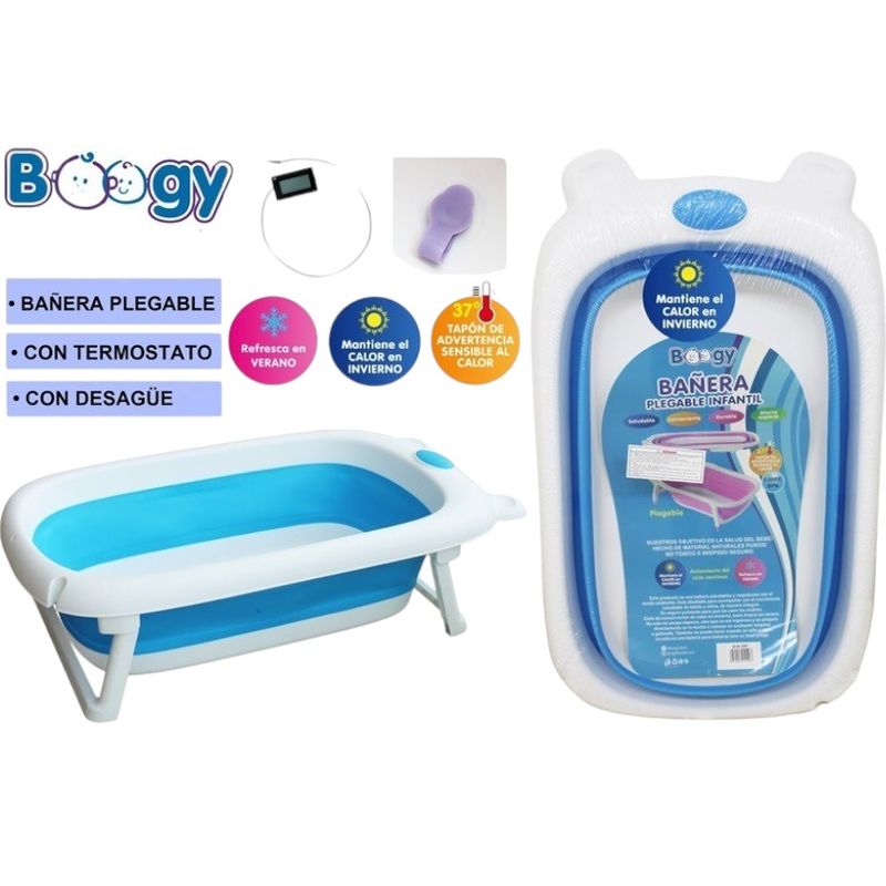 GENERICO - Bañera Infantil Plegable Azul Boogy