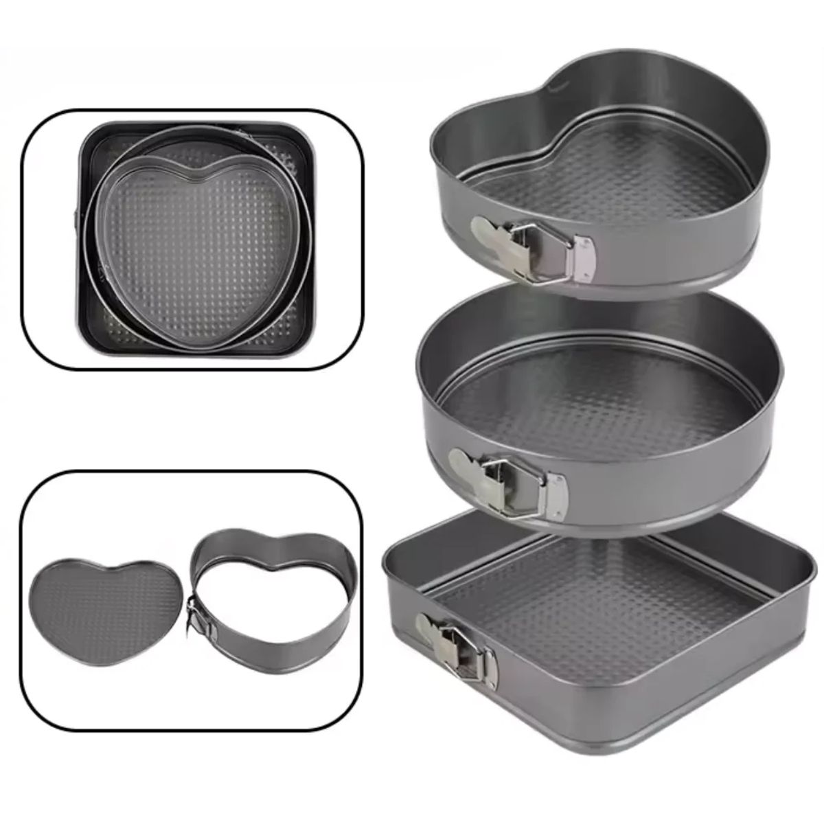 GENERICO - Moldes Para Torta Desmontable Antiadherente Set De 3 Piezas
