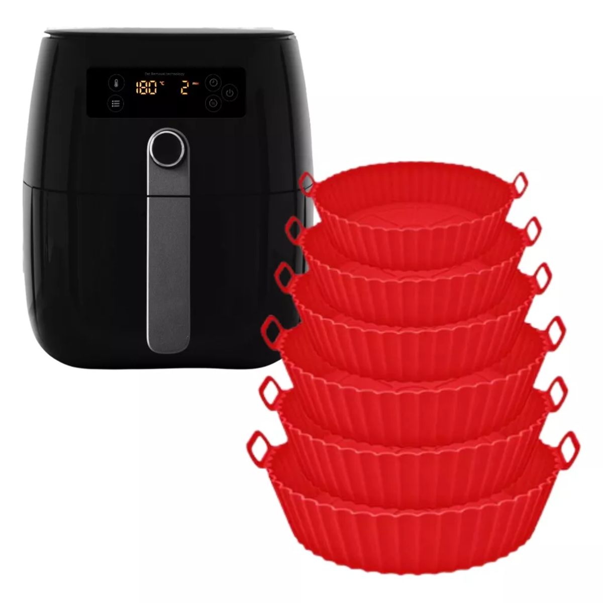 GENERICO - Set De 6 Moldes Silicona Antiadherente Para Olla Freidora