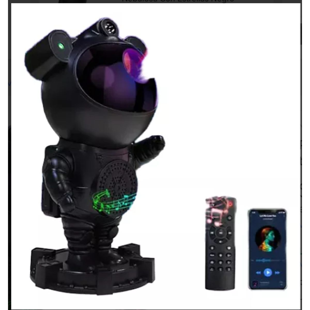 GENERICO - Proyector Astronuata con parlante y control Color negro