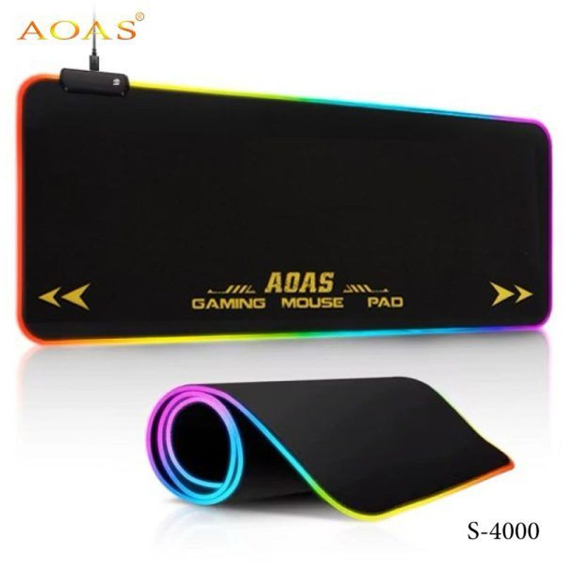 GENERICO - Mouse pad gamer XL RGB  80x30cm impermeable con luces LED y puerto USB.