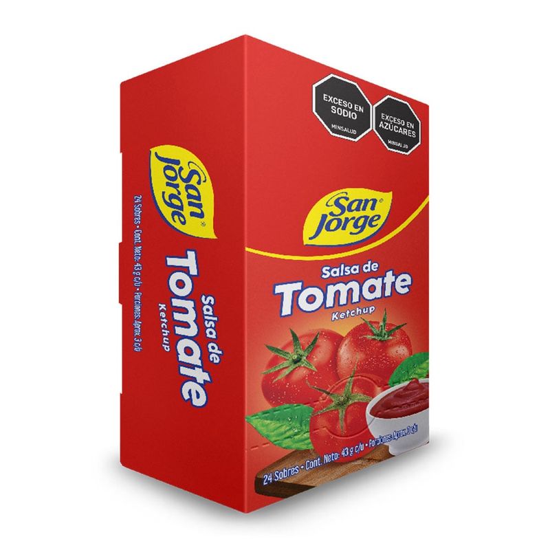 SAN JORGE - Salsa de Tomate San Jorge Caja con 24 Sachet x 43g