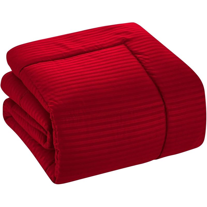 GENERICO - EDREDÓN ACOLCHADO QUEEN  COLOR  ROJO + DOS FUNDAS