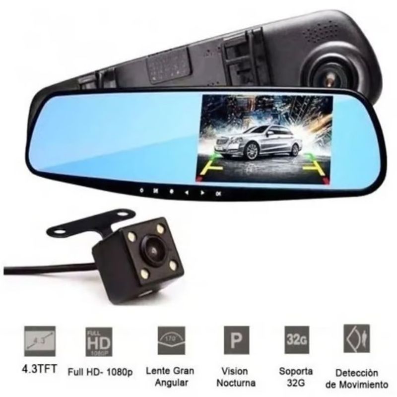 GENERICO - CAMARA DVR CARRO ESPEJO SENCILLO