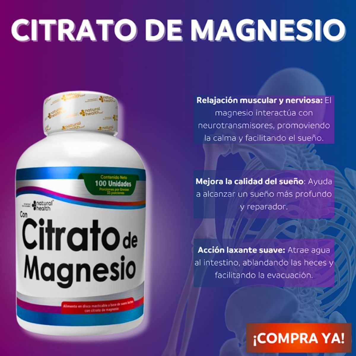 NATURAL MEDICINE - Citrato de Magnesio y NAD + Resveratrol