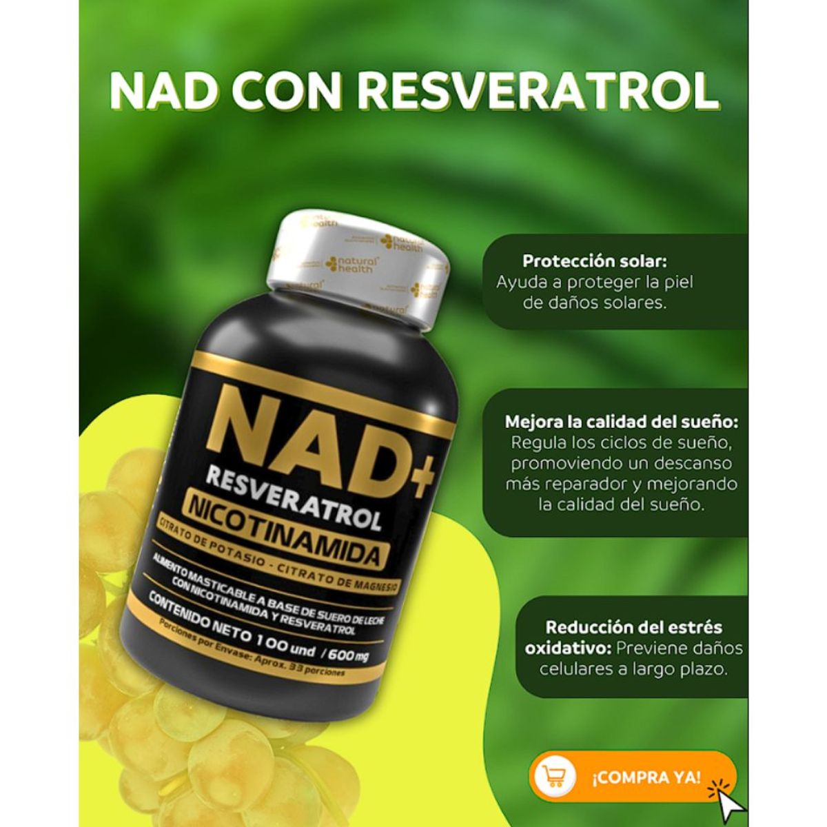 NATURAL MEDICINE - NAD + y Resveratrol en Capsulas
