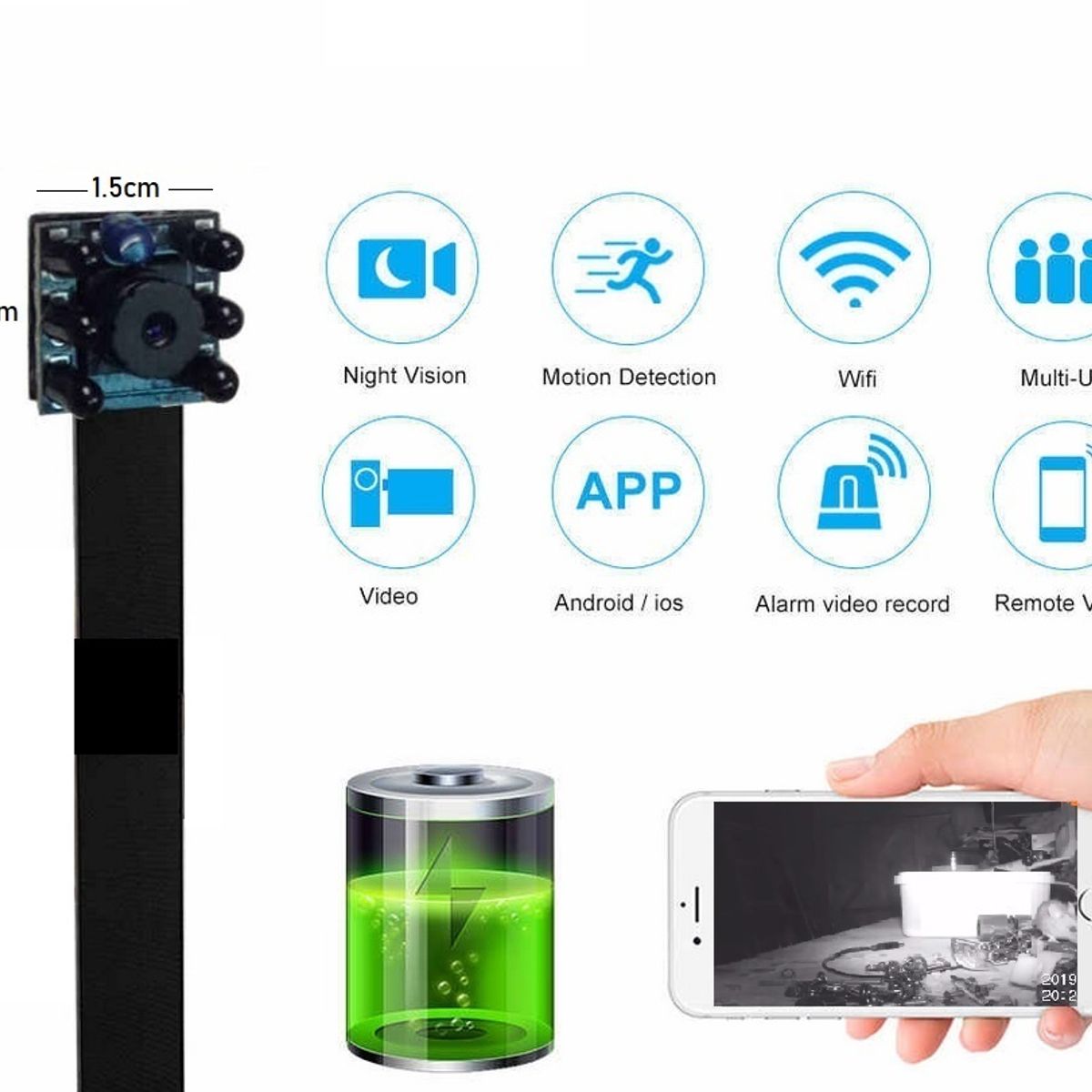 MINISO - Cámara Mini Espía Wifi Para Peluche Inalámbrica Monitoreo