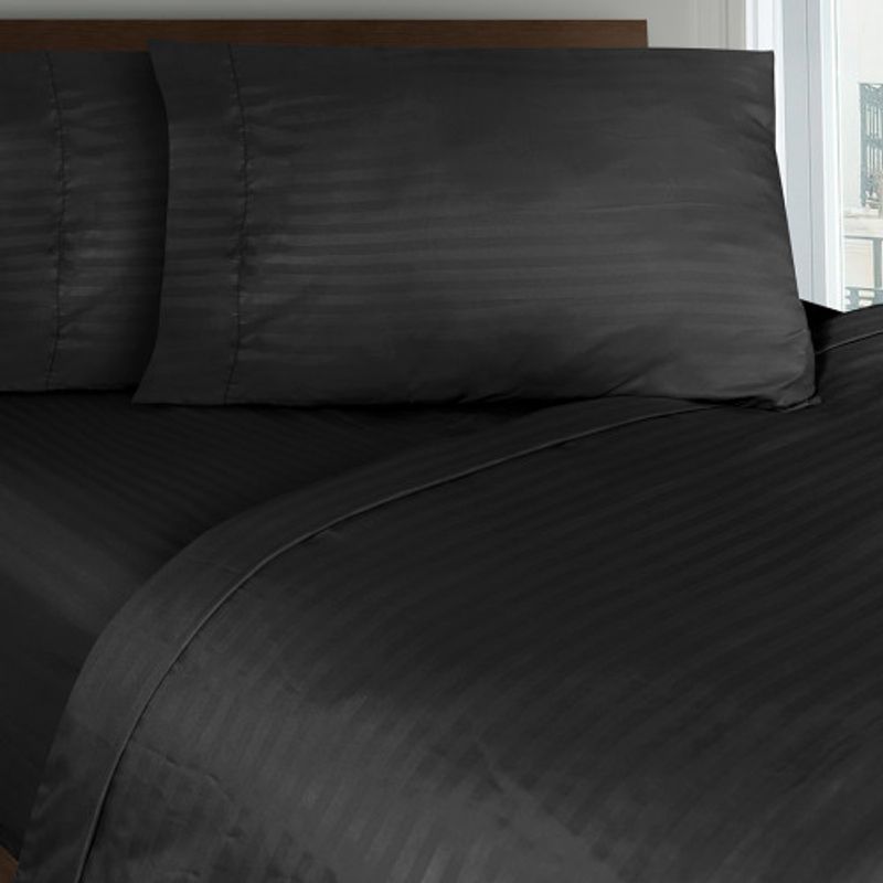 PULLMAN - Juego de Sábanas Hotelero Negro Sencillo 100X190