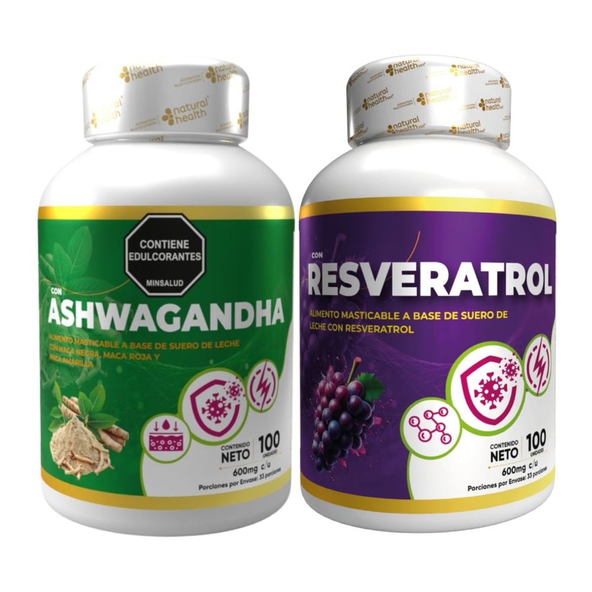 NATURAL MEDICINE - Ashwagandha y Resveratrol en capsulas