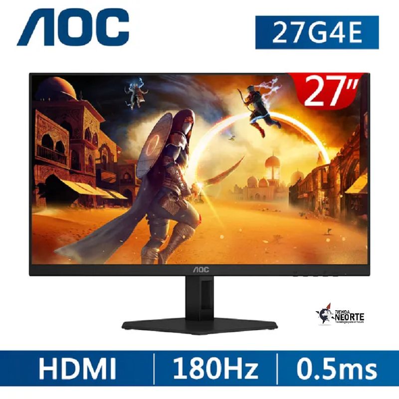 AOC - MONITOR AOC GAMER 27G4E 27 IPS FullHD 180Hz 1ms NEGRO