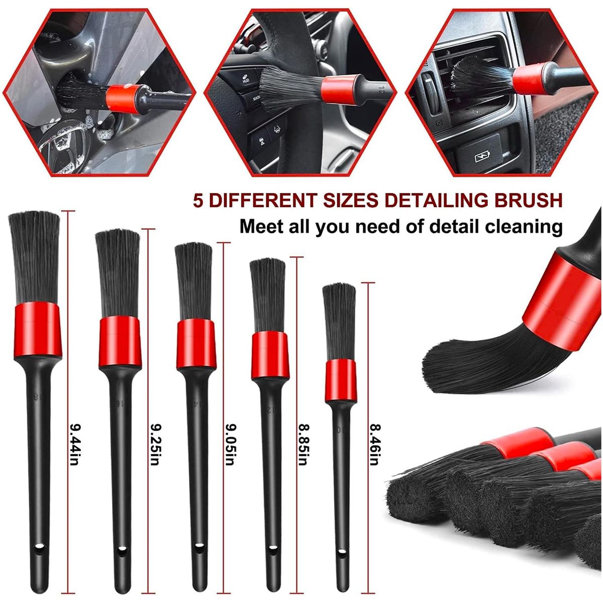 ONE PIXEL - Kit Limpiador Para Carro 18 Piezas Cepillo Interior Exterior