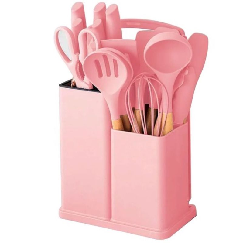 ZHOPI CO - Set Utensilios Cocina Silicona 19 Pz Resistentes Al Calor